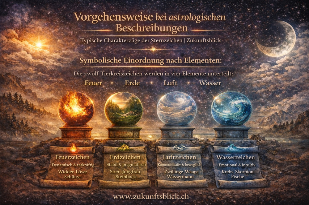 Vorgehensweise bei astrologischen Beschreibungen Zukunftsblick